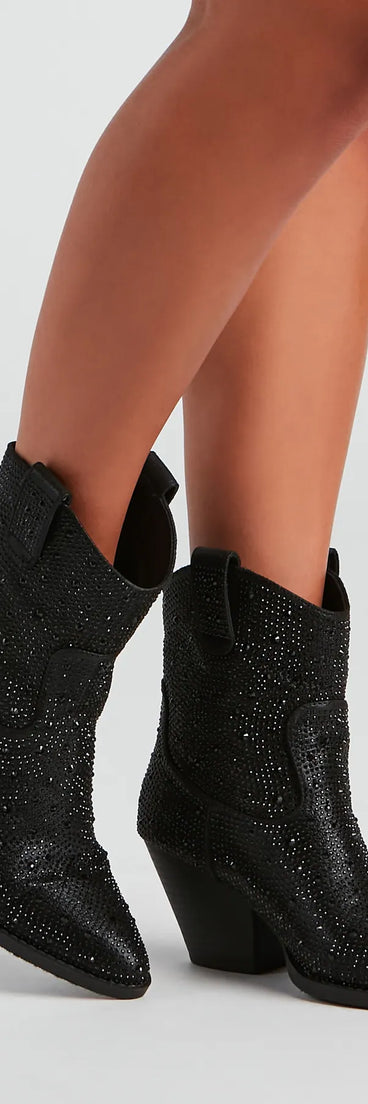 Glitzy Rhinestone Western Booties