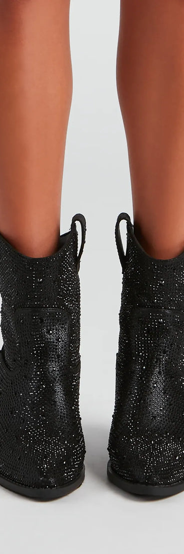 Glitzy Rhinestone Western Booties