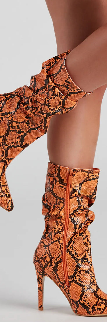 Killer Looks Faux Leather Snake Booties