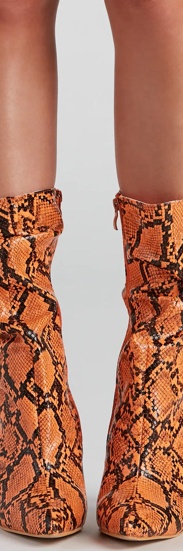 Killer Looks Faux Leather Snake Booties