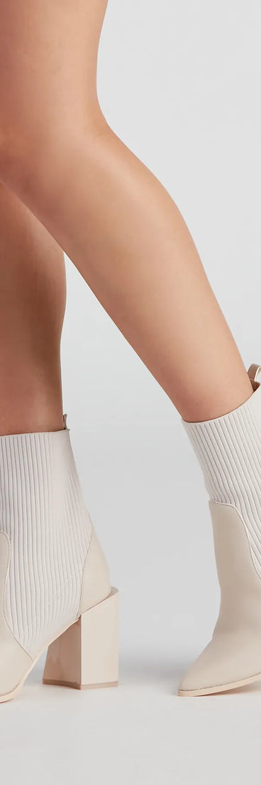 Walking Knit Style Block Booties