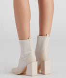 Walking Knit Style Block Booties