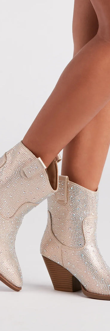 Glitzy Rhinestone Western Booties
