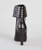 Stylishly Studded Faux Leather Stiletto Booties