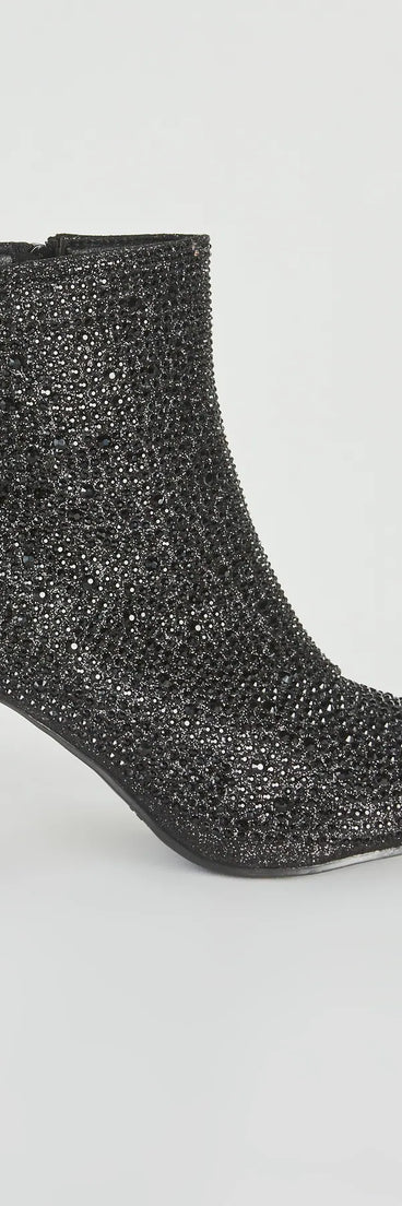 Glamorous Era Iridescent Rhinestone Booties