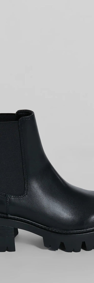 High Stakes Faux Leather Lug Booties
