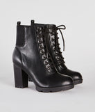Edgy Perfection Lace-up Heeled Combat Booties