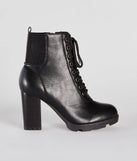 Edgy Perfection Lace-up Heeled Combat Booties