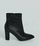 Sparkle Mode Rhinestone Block Heel Ankle Boots
