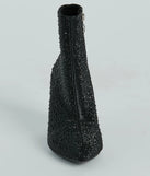 Sparkle Mode Rhinestone Block Heel Ankle Boots