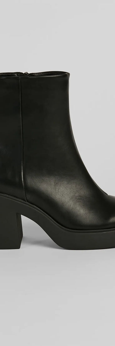 Looking Sleek Platform Block Heel Booties