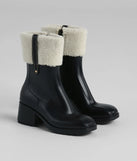 Chic Snow Bunny Faux Sherpa Rain Boots