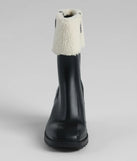 Chic Snow Bunny Faux Sherpa Rain Boots