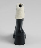 Chic Snow Bunny Faux Sherpa Rain Boots