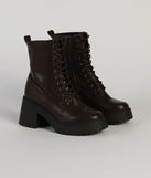 Got The Look Faux Leather Lace Up Lug Booties