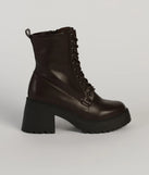 Got The Look Faux Leather Lace Up Lug Booties