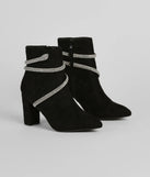 Spoil Yourself Faux Suede Rhinestone Booties