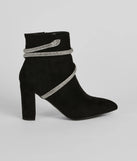 Spoil Yourself Faux Suede Rhinestone Booties