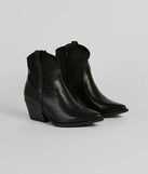 Western Glam Pearl Detail Ankle Booties
