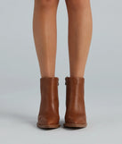 Stylish Staple Faux Leather Block Heel Booties
