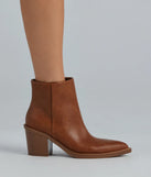 Stylish Staple Faux Leather Block Heel Booties