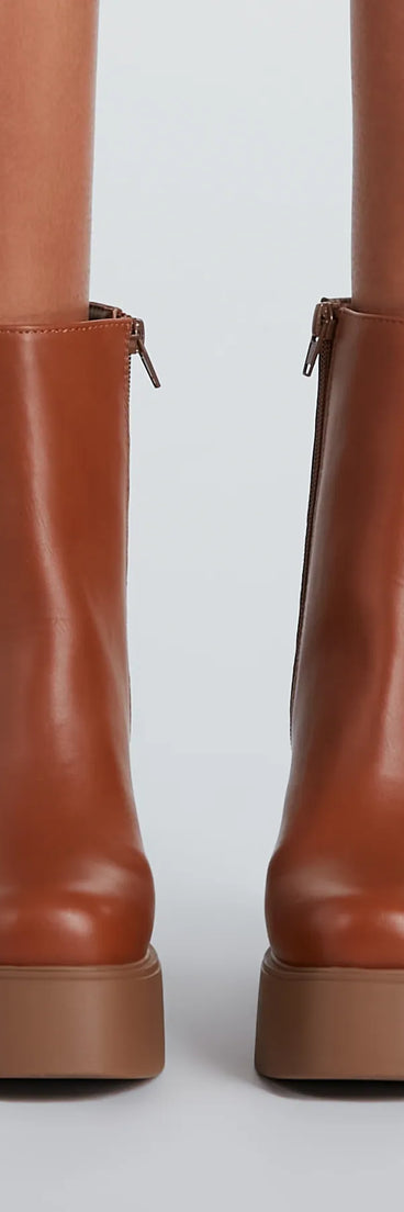 Show Up Platform Block Heel Booties