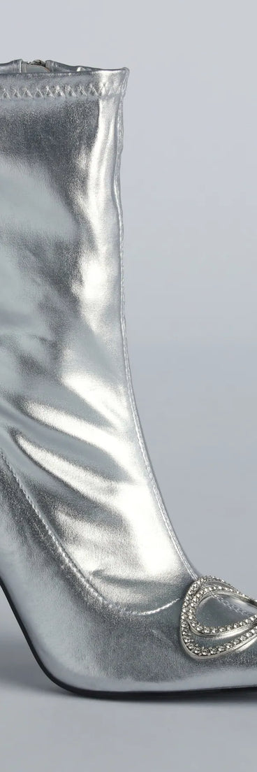 Point Me To Chic Rhinestone Stiletto Booties