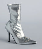 Point Me To Chic Rhinestone Stiletto Booties