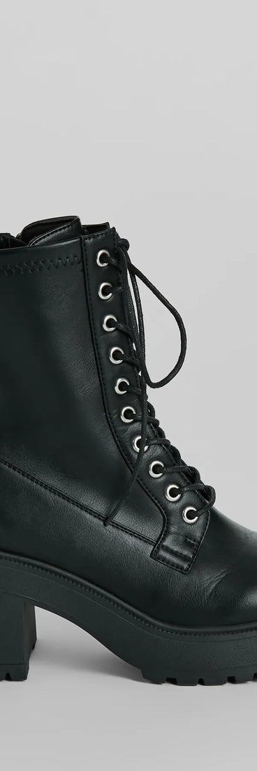 Tough Girl Chic Platform Combat Lug Booties