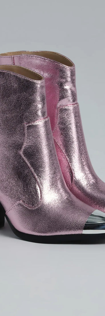 Country Glamour Metallic Cowboy Booties