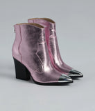 Country Glamour Metallic Cowboy Booties