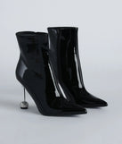 Glamorous Nights Patent Rhinestone Heel Booties