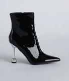 Glamorous Nights Patent Rhinestone Heel Booties