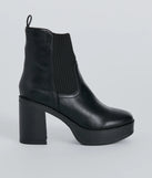 Next Level Style Faux Leather Platform Booties