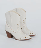 Country Vibes Studded Faux Leather Western Booties
