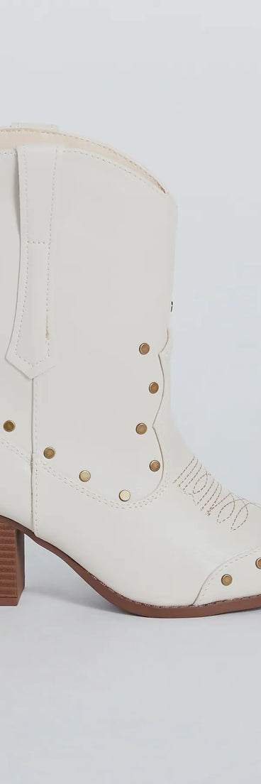 Country Vibes Studded Faux Leather Western Booties