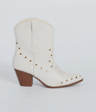 Country Vibes Studded Faux Leather Western Booties