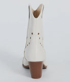 Country Vibes Studded Faux Leather Western Booties