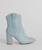 Country Star Glam Rhinestone Western Denim Booties