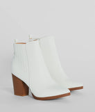 Trendy Moves Block Heel Faux Leather Booties