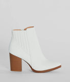 Trendy Moves Block Heel Faux Leather Booties