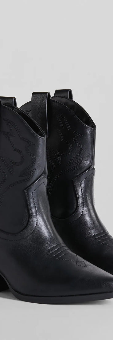 Pay A Visit Western Faux Leather Booties