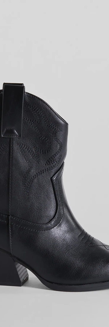 Pay A Visit Western Faux Leather Booties