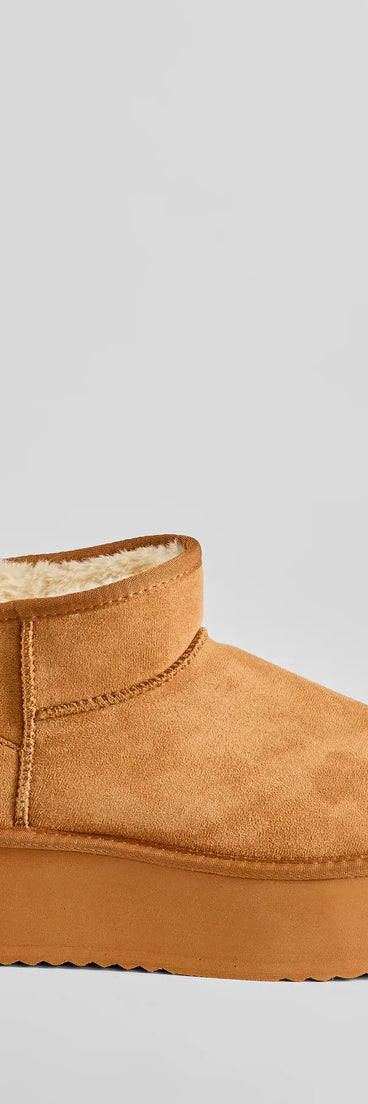 Cozy Feels Faux Sherpa Lined Platform Booties