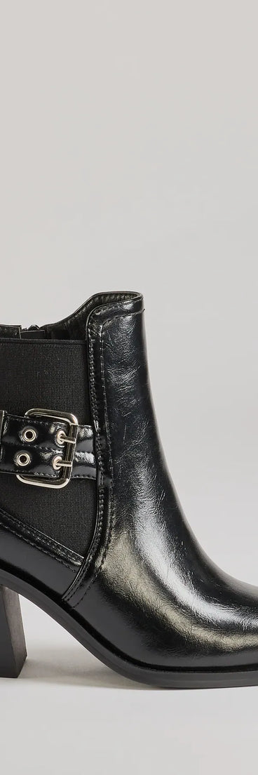 
Upgrade your style game for 2025 with the Edgy Fave Buckle Strap Faux Leather Ankle Booties in black, perfect for any fashion-forward wardrobe.