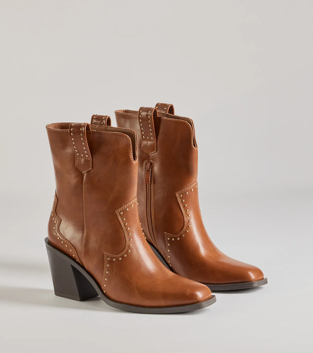 
Upgrade your style game for 2025 with the Chic Western Studded Faux Leather Booties in tan, perfect for any fashion-forward wardrobe.