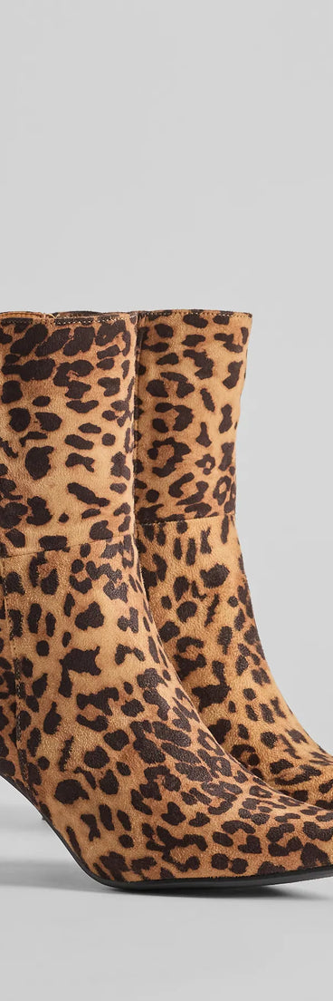 Fierce Strut Leopard Print Stiletto Booties