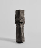 Trendy Scrunched Faux Leather Boots