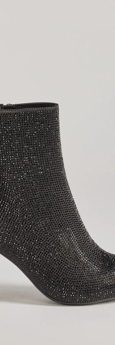 Sparkle Glam Rhinestone Ankle Booties