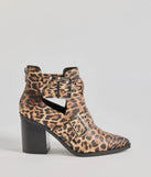 Edgy Stride Buckle Strap Ankle Booties, a trendy leopard print addition to women's going-out outfits, is ideal for Christmas party outfits, chic NYE attire, or winter night-out looks that keep you on-trend!